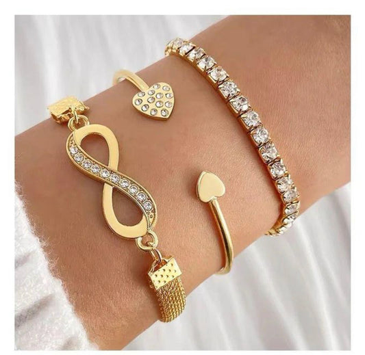 Ensemble de 3 bracelet avec pendentif pour femme