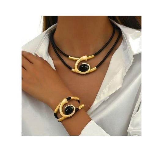 Ensemble de collier et bracelet pour femme style 2 pièce